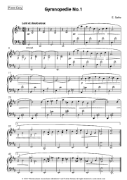 Sheet music, chords Erik Satie - Gymnopedie No.1 Lent et douloureux (D major)