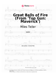 Sheet music, chords Miles Teller - Great Balls of Fire (From 'Top Gun: Maverick')