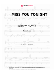 Sheet music, chords Johnny Huynh - MISS YOU TONIGHT