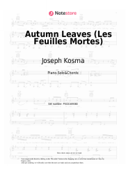 Sheet music, chords Joseph Kosma - Autumn Leaves (Les Feuilles Mortes)