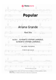 Sheet music, chords Ariana Grande - Popular (From 'Wicked')