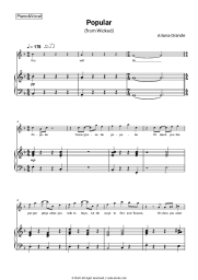 Sheet music, chords Ariana Grande - Popular (From 'Wicked')