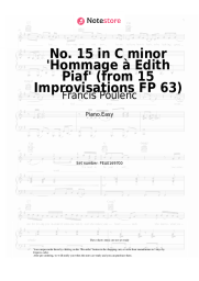 Sheet music, chords Francis Poulenc - No. 15 in C minor 'Hommage à Edith Piaf' (from 15 Improvisations FP 63)