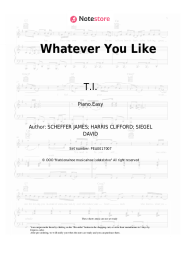 Sheet music, chords T.I. - Whatever You Like