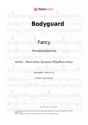 Sheet music, chords Fancy - Bodyguard