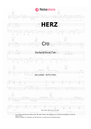 Sheet music, chords Cro, BUNT. - HERZ