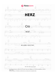 Sheet music, chords Cro, BUNT. - HERZ