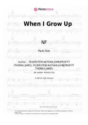 Sheet music, chords NF - When I Grow Up