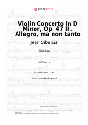 Sheet music, chords Jean Sibelius - Violin Concerto In D Minor, Op. 47 III. Allegro, ma non tanto