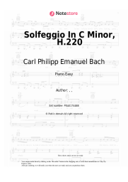 Sheet music, chords Carl Philipp Emanuel Bach - Solfeggio In C Minor, H.220