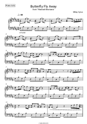 Sheet music, chords Billy Ray Cyrus, Miley Cyrus - Butterfly Fly Away (from Hannah Montana)