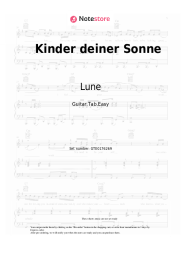 Sheet music, chords Lune - Kinder deiner Sonne