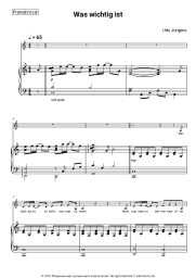Sheet music, chords Udo Jürgens - Was wichtig ist