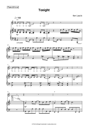 Sheet music, chords Ken Laszlo - Tonight