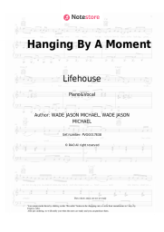 Sheet music, chords Lifehouse - Hanging By A Moment