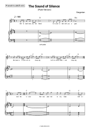 Sheet music, chords Gregorian - The Sound of Silence (Pure Version)