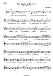 Sheet music, chords Gregorian - The Sound of Silence (Pure Version)