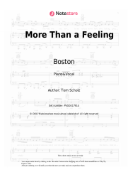 Sheet music, chords Boston - More Than a Feeling
