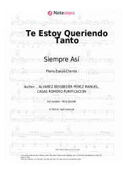 Sheet music, chords Siempre Así - Te Estoy Queriendo Tanto