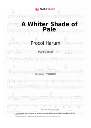 Sheet music, chords Procol Harum - A Whiter Shade of Pale