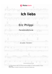 Sheet music, chords Eric Philippi - Ich liebs