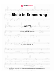 Sheet music, chords SAFIYA - Bleib in Erinnerung