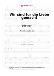Sheet music, chords Höhner - Wir sind für die Liebe gemacht