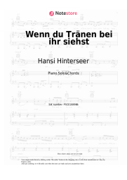 Sheet music, chords Hansi Hinterseer - Wenn du Tränen bei ihr siehst