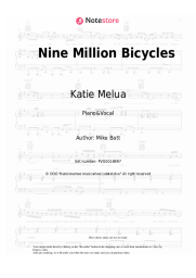 Sheet music, chords Katie Melua - Nine Million Bicycles