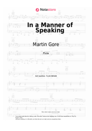 Sheet music, chords Martin Gore - In a Manner of Speaking