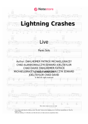 Sheet music, chords Live - Lightning Crashes