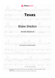 Sheet music, chords Blake Shelton - Texas