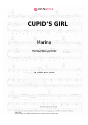 Sheet music, chords Marina - CUPID’S GIRL
