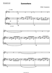 Sheet music, chords Within Temptation - Somewhere