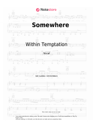 Sheet music, chords Within Temptation - Somewhere