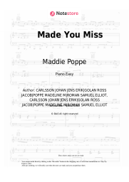 Sheet music, chords Maddie Poppe - Made You Miss