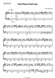 Sheet music, chords Love And Lost - You'll Never Find Love