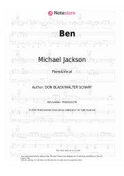 Sheet music, chords Michael Jackson - Ben