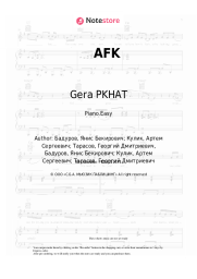 Sheet music, chords Gera PKHAT, Boulevard Depo, Yanix - AFK