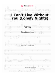 Sheet music, chords Fancy - I Can’t Live Without You (Lonely Nights)