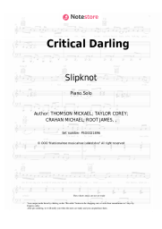 Sheet music, chords Slipknot - Critical Darling