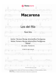 Sheet music, chords Los del Río - Macarena