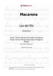 Sheet music, chords Los del Río - Macarena