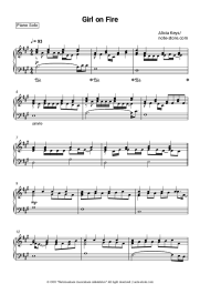 Sheet music, chords Alicia Keys - Girl on Fire