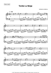 Sheet music, chords Salvatore Adamo - Tombe la neige