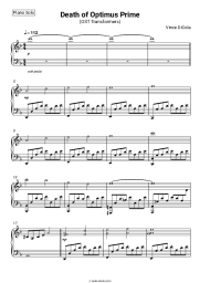 Sheet music, chords Vince DiCola - Death of Optimus Prime (OST Transformers)