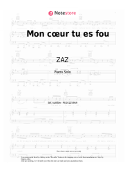 Sheet music, chords ZAZ - Mon cœur tu es fou