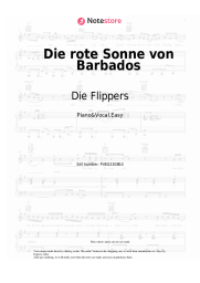 Sheet music, chords Die Flippers - Die rote Sonne von Barbados