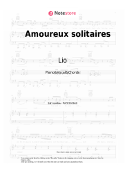 Sheet music, chords Lio - Amoureux solitaires