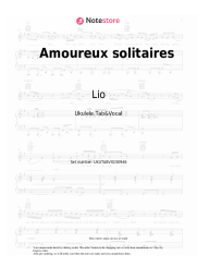 Sheet music, chords Lio - Amoureux solitaires
